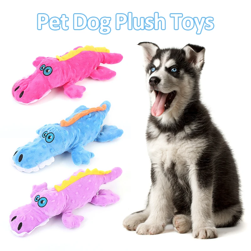 

Small Size Simulation Crocodile Plush Toys Soft Stuffed Animals Cushion Pillow Puppy Sound Squeak Soft Toy For Dog Bell Rattles