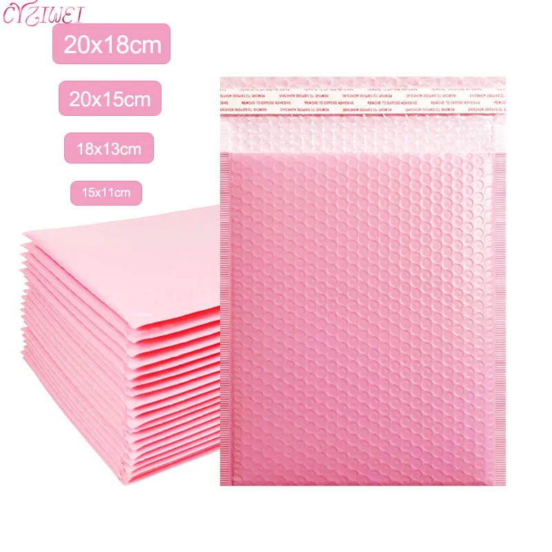 10pcs Bubble Envelope bag Pink Bubble Poly Mailer Self Seal mailing bags Padded Envelopes For Magazine Lined Mailer Packages Bag