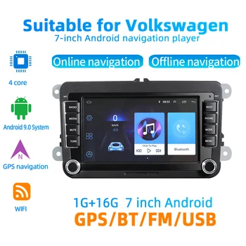 

New Car MP5 Player 7" Android 9 2 DIN Car Stereo Bluetooth FM MP5 Player GPS Navigation For VW GOLF 5 PASSAT Variant