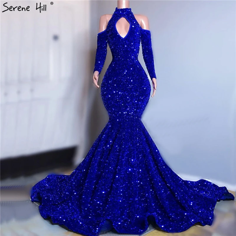 Long Royal Blue Prom Dress Sparkly ...