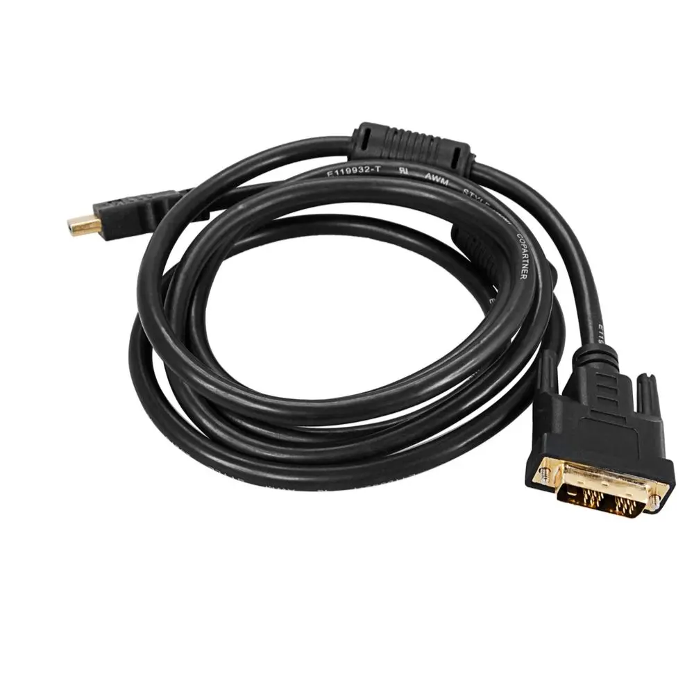 Шнур REXANT HDMI- DVI-D с фильтрами, длина 3 метра(передача высокой точности) PE пакет, цвет: Черный