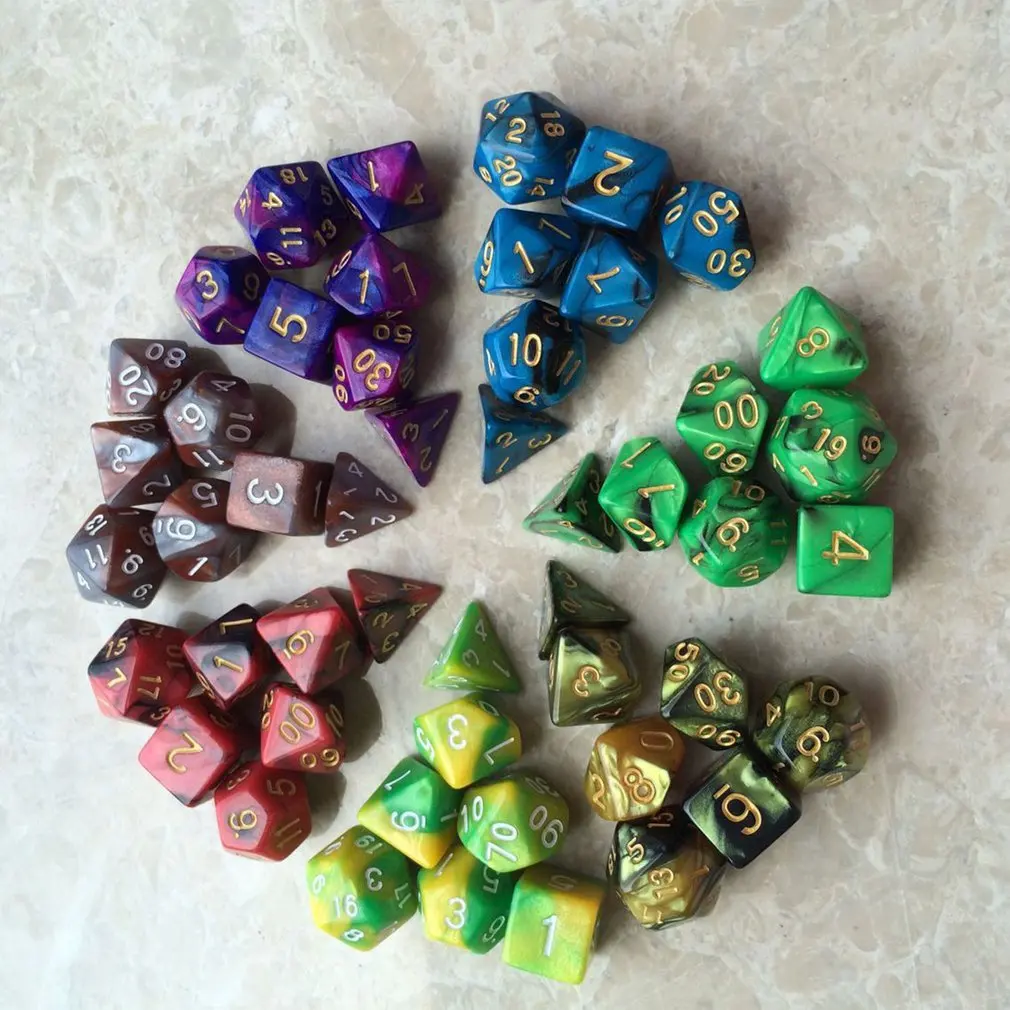 

49 pcs Polyhedral Dice Dice for Dungeons and Dragon Board Game Dice (7 Sets)