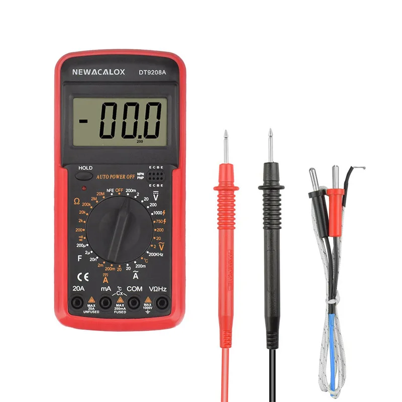 NEWACALOX Электрический цифровой мультиметр DT9205A ЖК дисплей AC DC Автоматический