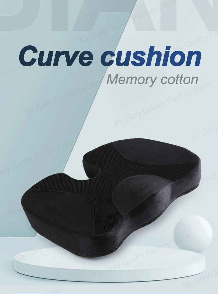 Non-Slip Memory Foam Seat Cushion For Back Pain Coccyx Orthopedic Car Office Chair Wheelchair Support Tailbone Sciatica Relief