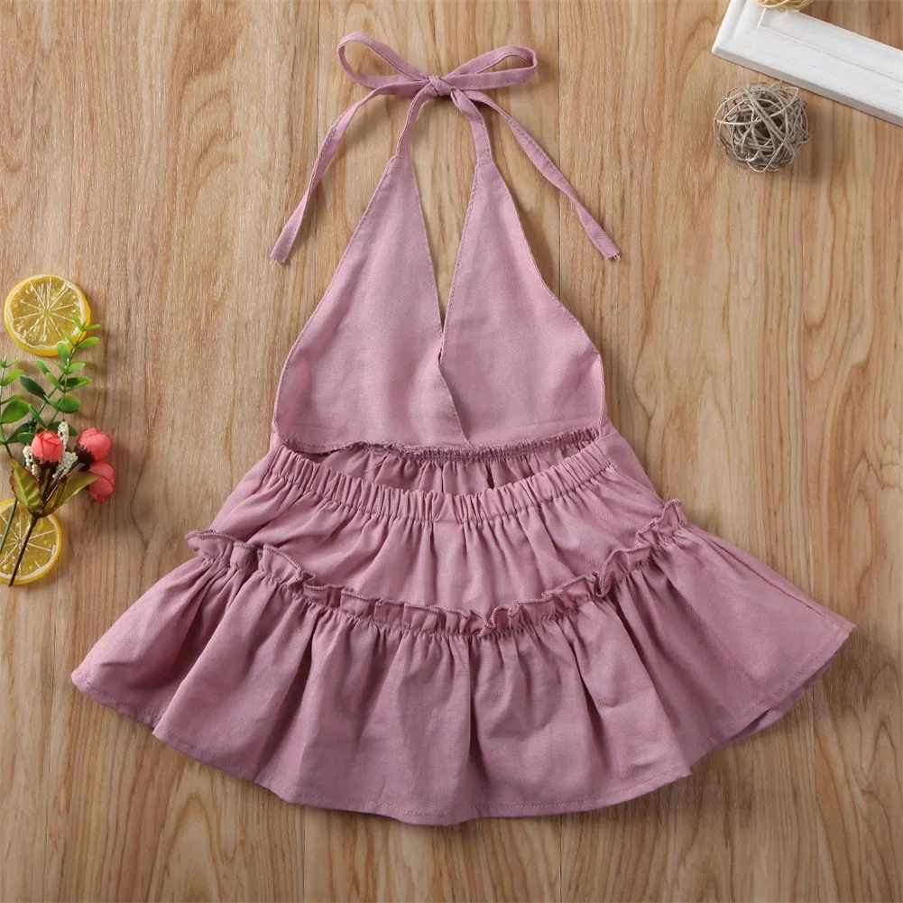 Citgeett Summer Solid Newborn Infant Baby Girl Clothes Romper Neck Dress Jumpsuit Outfits Skirts Cute Sunsuit small baby clothing set	
