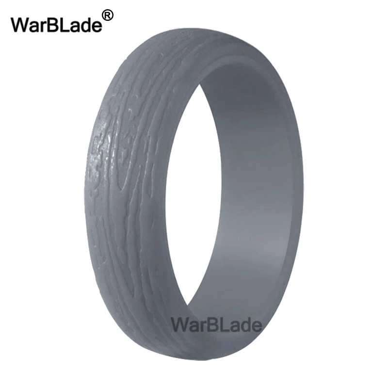 Fashion 5.7mm Tree Pattern Silicone Rings For Women Wedding Rubber Bands Sports Hypoallergenic Flexible Silicone Finger Ring