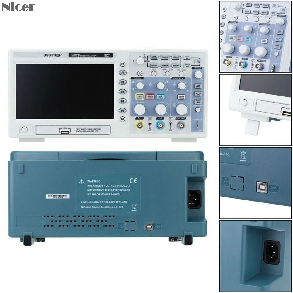 Hantek DSO5102P USB цифровой осциллограф 2 канала 100 МГц 1GSa/s