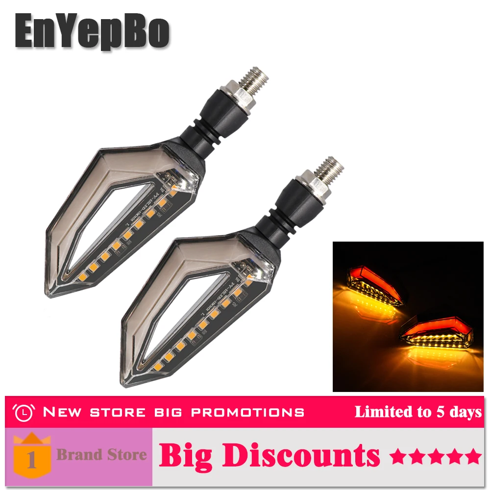 

Pair Motorcycle Hand turn signal led lights Waterproof universal bulb for Harley Cruiser Honda Kawasaki BMW Yamaha