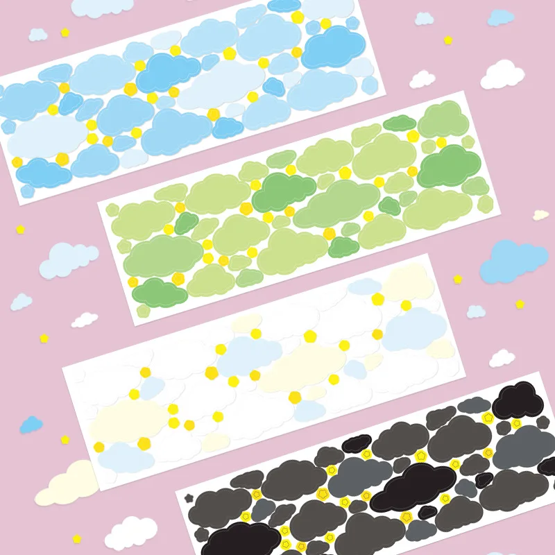 Creative Colorful Clouds cute Stickers Sealing Paster Girl Notebook Mobile Phone Stationery Decorative Sticker Diy Collage cartoon girl clothing collocation cute stickers korean ins scrapbooking diy collage stationery kawaii decorative sticker toy