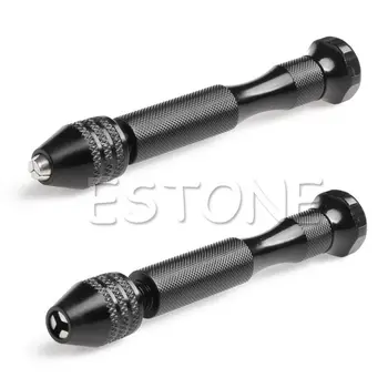 

Hot Micro Aluminum Hand Drill Keyless Chuck + 10pcs Twist Drills Rotary Tools