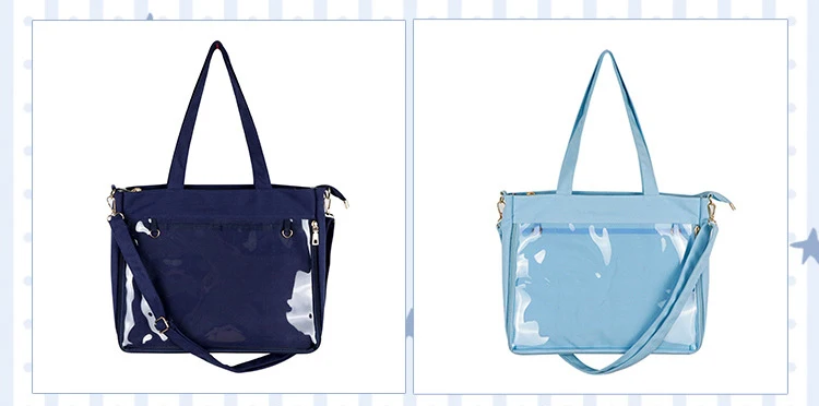 Ita Bag Japan Style Transparent Jelly Bags For Women Lolita Girls Clear PVC Ita Bag Shoulder Itabag Handbag Large Capacity