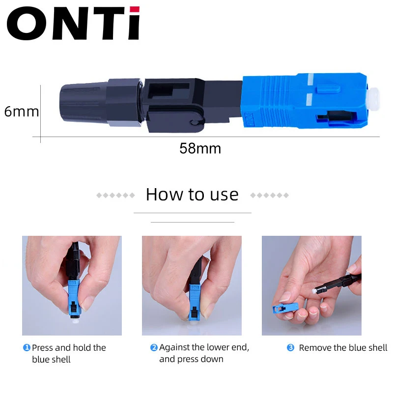 ONTi 400 шт. встроенный SC UPC волоконно оптический Быстрый коннектор FTTH одномодовый