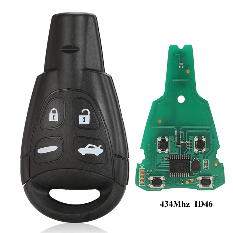 Keyforkess 434Mhz ID46 4 Pulsanti Auto Chiave Fob Per SAAB 93 95 9-3 9-5 WF sostituzione Chiave A Distanza LTQSAAM433TX - Hd1c453f2c5b54930a1c2526edbfe32eaw