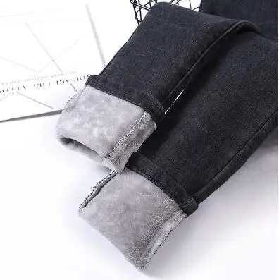 grey White Зимние женские джинсы с высокой талией, обтягивающие джинсы, теплые обтягивающие джинсы для женщин, плюс размер, Mujer, Стрейчевые вельветовые брюки, Pantalon Femme - Цвет: grey White