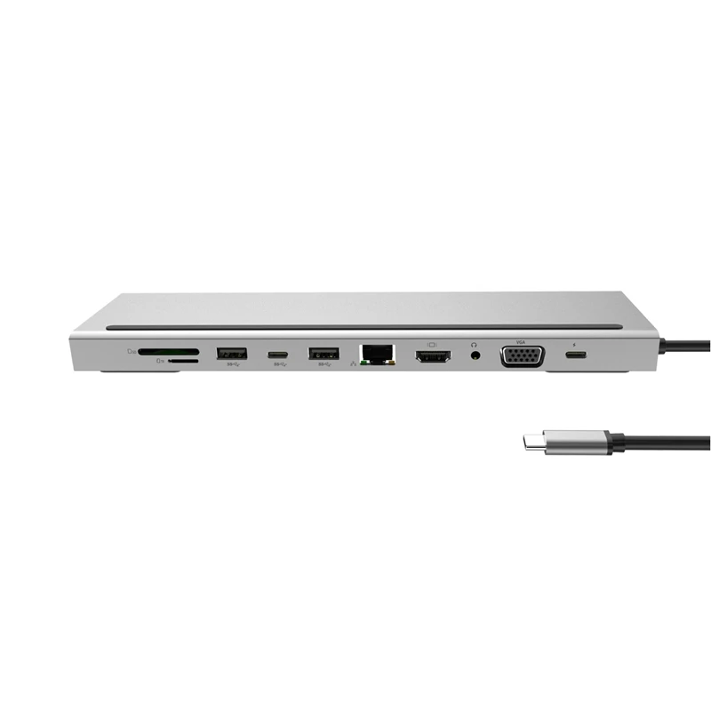 11 в 1 USB разветвитель мульти 11 портов type C концентратор до 3,0 USB HDMI RJ45 usb-хаб VGA для MacBook