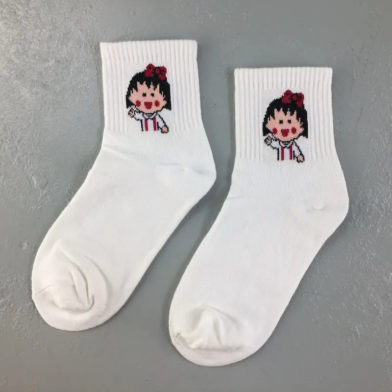 02 Harajuku/милые Короткие Носки с рисунком; хипстерские Носки для скейтбординга; забавные женские модные короткие носки с героями мультфильмов для женщин - Цвет: 02