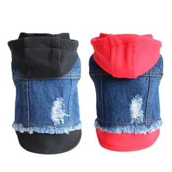 

Cat Dog Blue Jean Jacket Denim Coat Small Puppy Hoodie Vest Pet Clothes Supplies