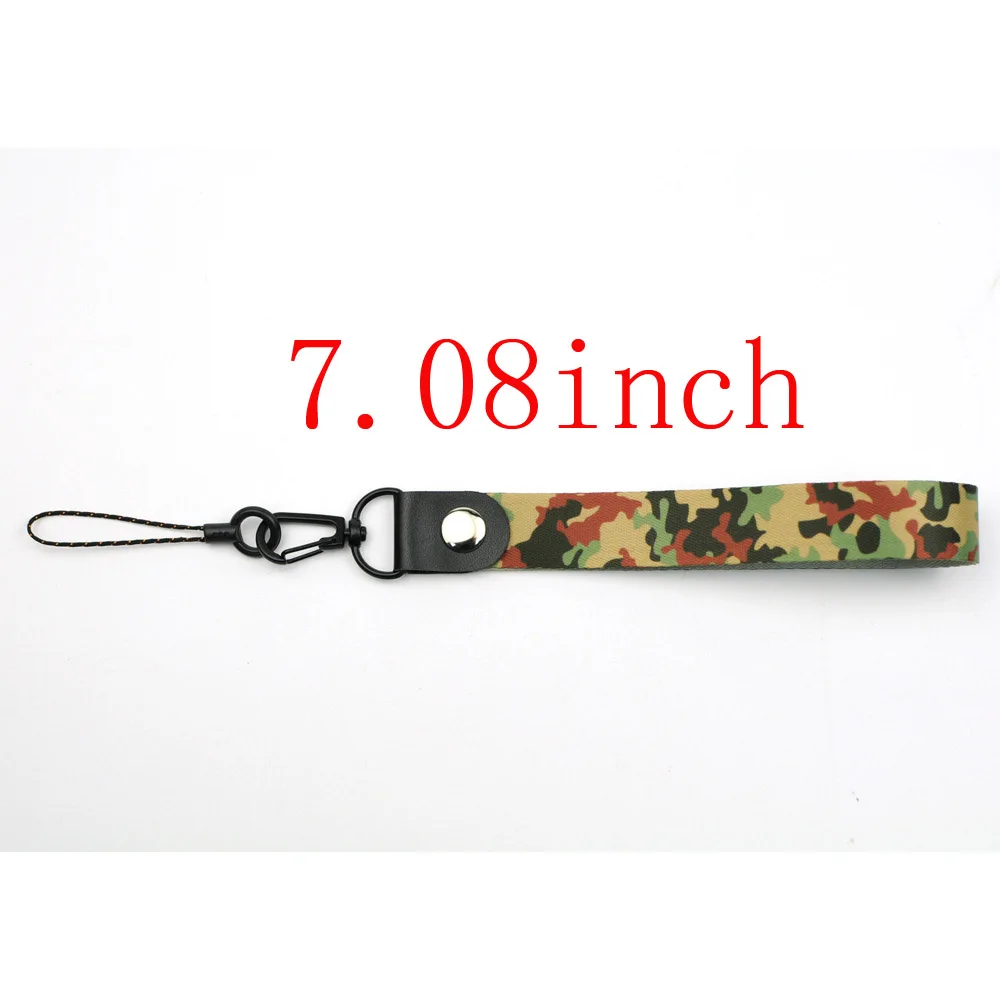 7.08in Green Ремешок для ключей, камуфляжный армейский зеленый значок, ремешок для ключей, умный телефон, шейный ремень, прекрасный подарок, Ручная Веревка для ID карты, брелок - Цвет: 7.08in Green