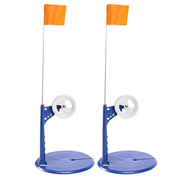 

SEWS-2Pcs Ice Fishing Tip-Up Metal Pole Orange Flag Tip Up Anti-Corrosion Plastic Tip Up Kit Ice Fishing Accessory