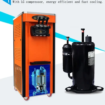 

New vertical ice cream machine manufacturers soft ice cream machine 3 flavors of ice cream making machine