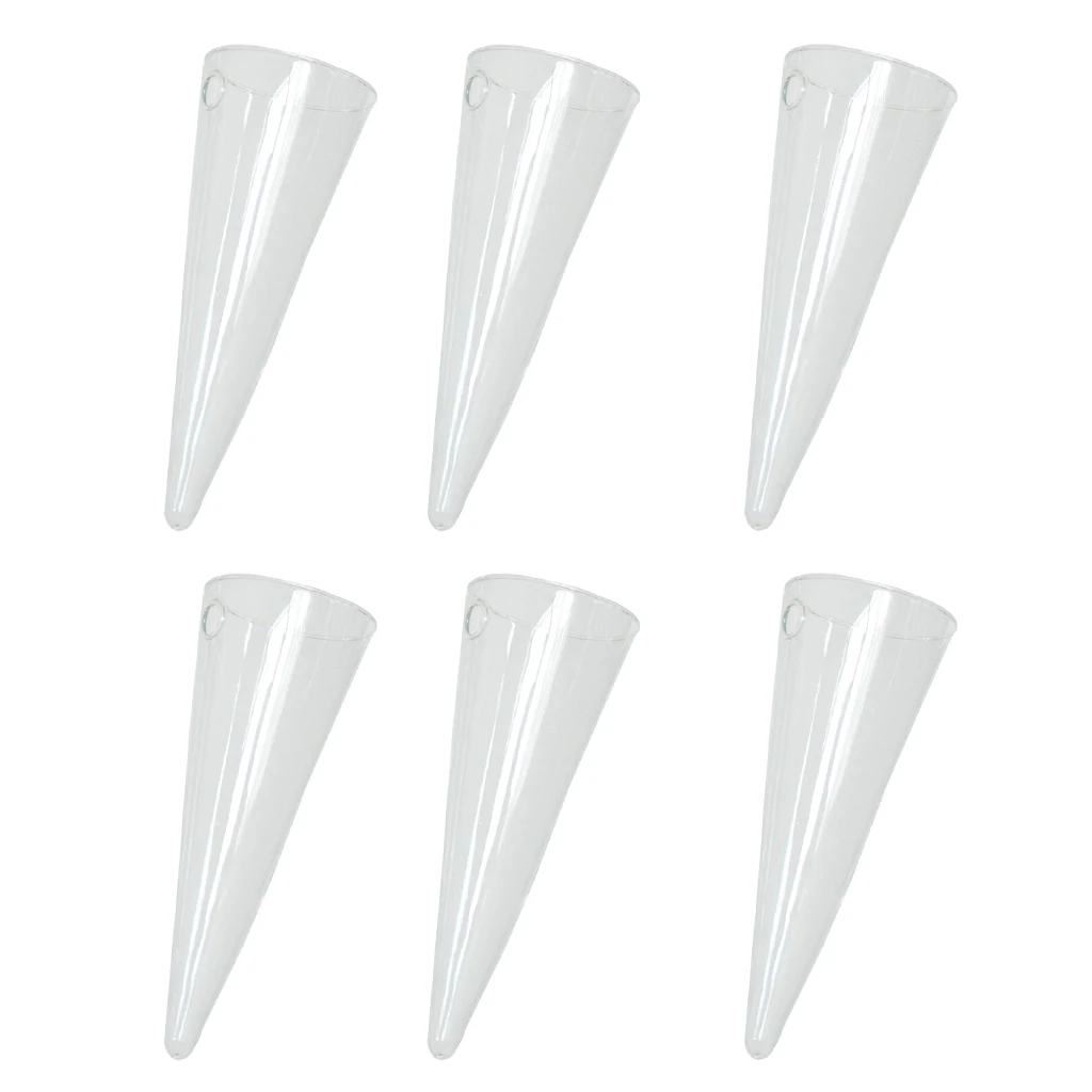 6X Cone Hanging Glass Vase Bottle Pot Terrarium Flower Planter Home Office Decor DIY