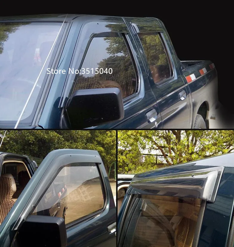 

1 Set Car Styling Door Window Wind Visor Moulding Awnings Shield Rain Sun Wind Guard Vent Shade For Nissan D22