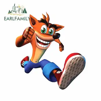 

EARLFAMILY 13cm x 10.8cm For Crash Bandicoot Personality Car Sticker Campervan Fine Decal Waterproof Scratch-Proof Decor