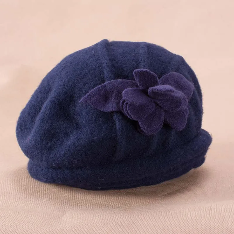 Lawliet двухцветные женские 1920s Вид шерсть Берет Beanie зимняя шапка A547 - Цвет: Navy Blue