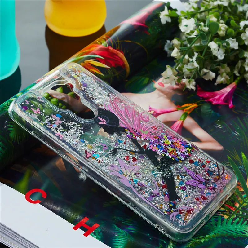 Redmi Note 9 Soft Case on For Funda Xiaomi Redmi Note 9 Case Xiomi Redmi Note 9 Cover Dynamic Liquid Glitter Phone Cases Etui xiaomi leather case case