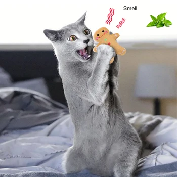 

3pcs/set Pet Cat Toy Grinding Catnip Toys Christmas Pattern Interactive Plush Cat Toy Mini Cute Claws Bag Bite Doll Pet Supplies