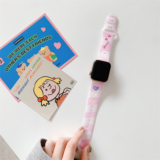 strap for Apple watch serie 7 5 4 SE 6 44mm 40mm Decoration correa 38/42mm belt Printed bracelet iWatch band 45mm 41mm