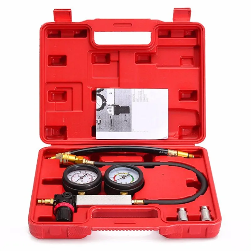 

Universal 0-100PSI Cylinder Leak Tester Compression Leakage Detector Kit Set Petrol Engine Gauge Tool Double Gauge System