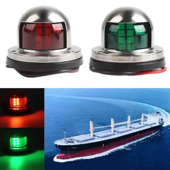 

1Pair Long Service Life Marine Boat Yacht Pontoon Stainless Steel LED Light 12v Boat Accessory Source Bow Navigation Lights