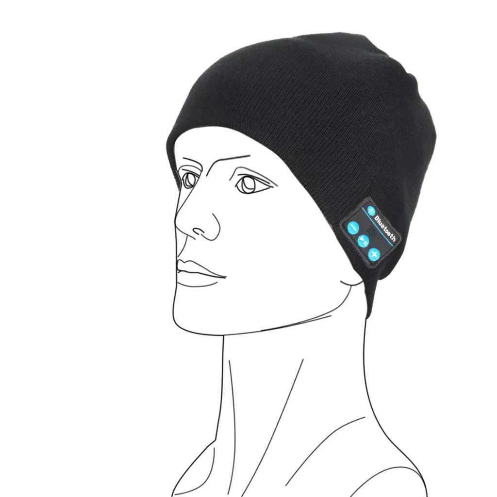 Шапка бини для женщин и мужчин, зимняя Беспроводная bluetooth-гарнитура, шапка для подключения телефона, музыкальная Кепка, моющиеся наушники, гарнитура De4