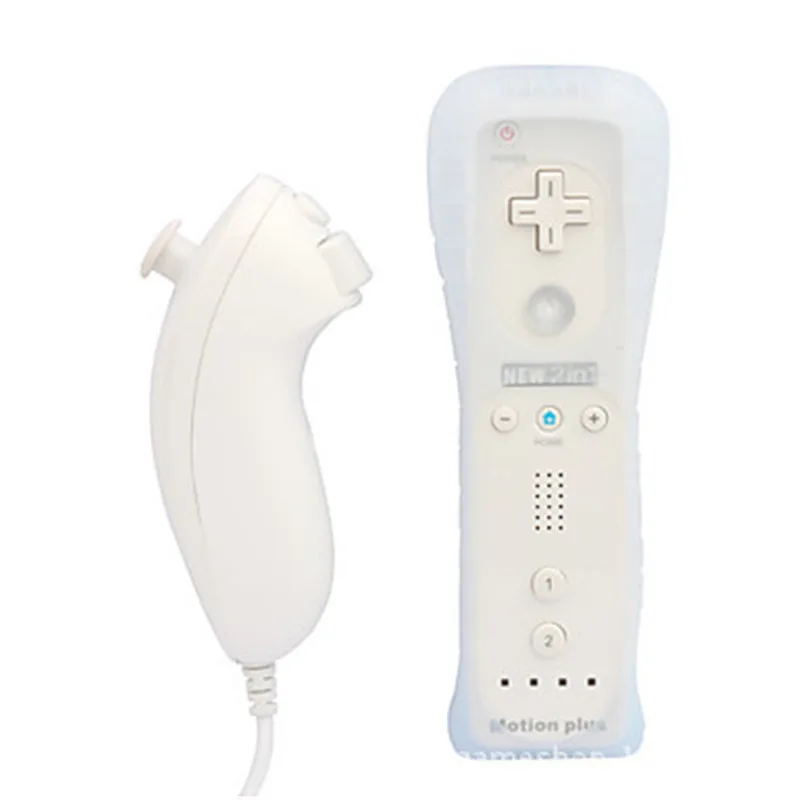 Белый Беспроводной геймпад для nintendo wii 2в1 набор встроенных Motion Plus Nunchuck Джойстик контроллер пульт дистанционного управления игровой коврик аксессуары - Цвет: Белый