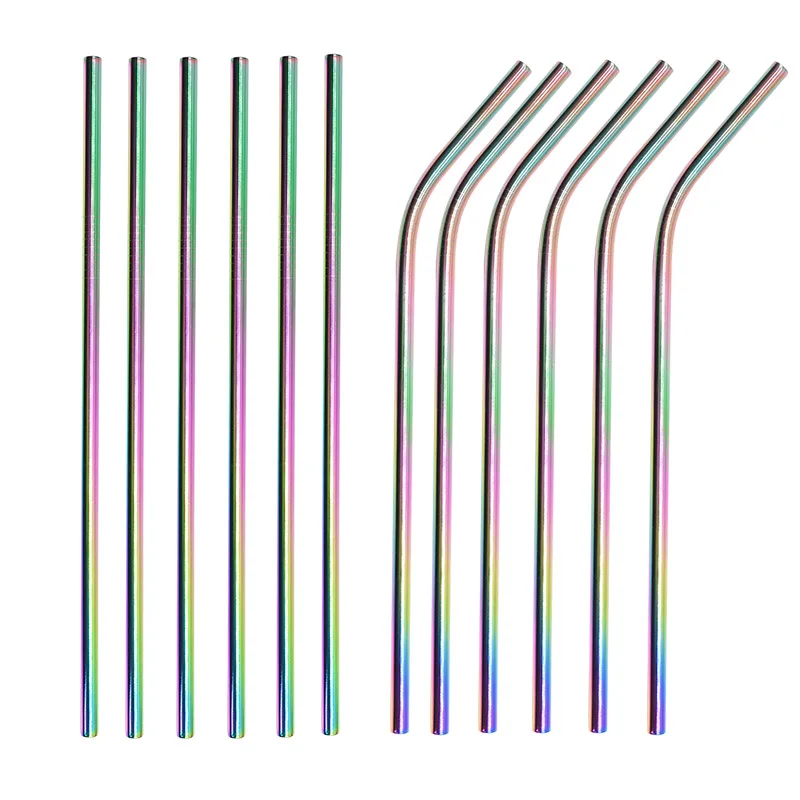 Прямая изогнутая металлическая трубочка для напитков многоразовая 304 соломинка