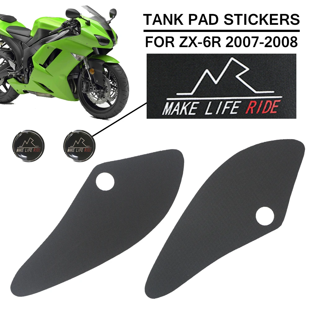 Details about   Carbon Effect Tank Pad Protecter For 2007 2008 Kawasaki ZX6R Ninja Bike Gas Pads 