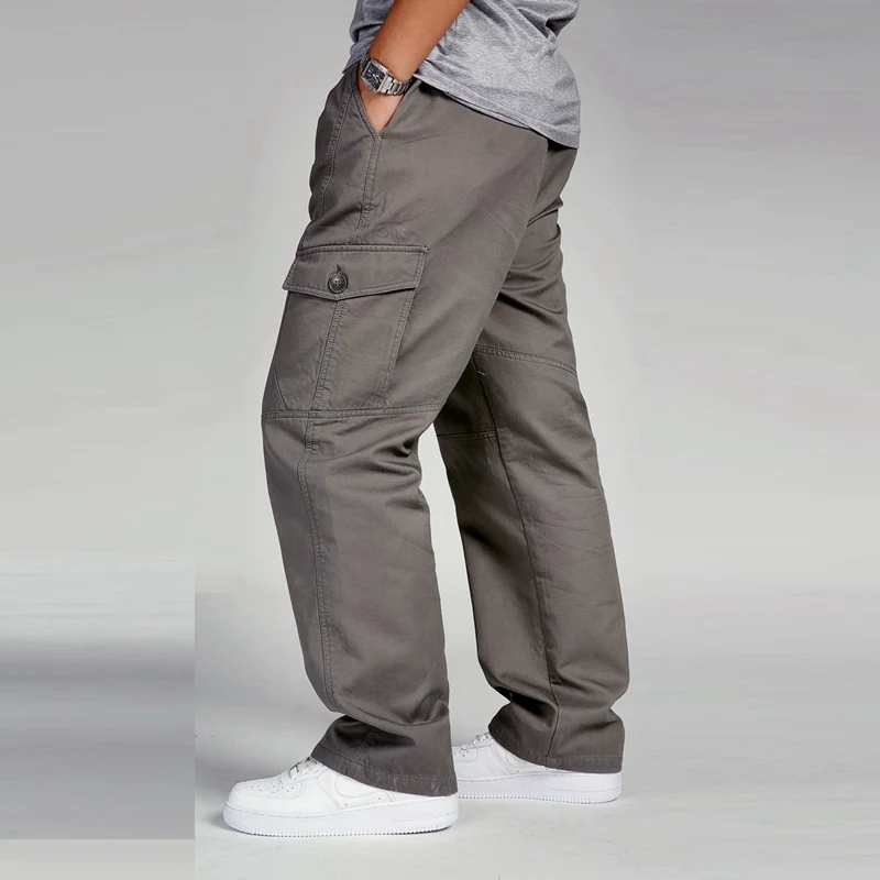 plus size men cargo out door pants big 5XL 6XL zipper summer man cool pocket pants Stretch high quality casual Straight trousers