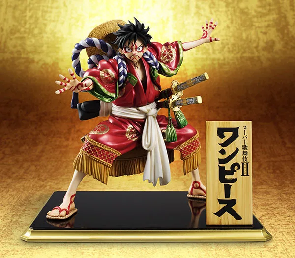 

Anime One Piece Monkey D Luffy Kimono Kabuki Edition PVC Action Figures Collection Model Brinquedos Toys