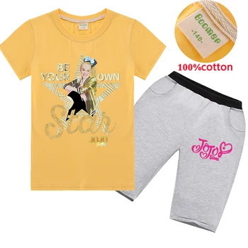 

2020 JOJO SIWA Girls T Shirt Shorts Printing 2pcs Sets Children T Shirts Short Pants 2pcs Sets Girl Suits Casual Summer Suits