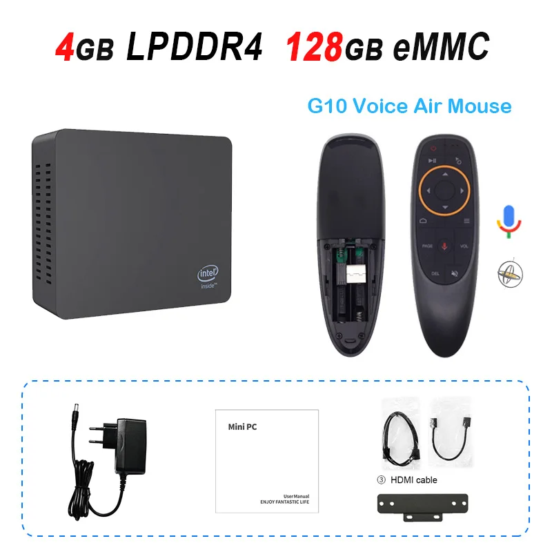 4GB 128G G10 Мини-компьютер Beelink AP45 Intel Pentium J4205 2,6 GHz 8GB LPDDR4 128G eMMC Windows10 2,4G 5G Dual WiFi LAN 1000M 4K HTPC NUC - Цвет: 4GB 128G G10