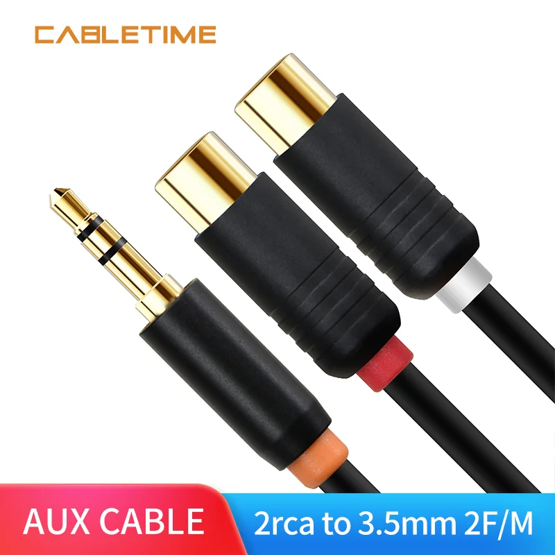 Кабель женский 2 RCA на 3 5 мм аудио кабель сплиттер для стерео усилителя домашнего