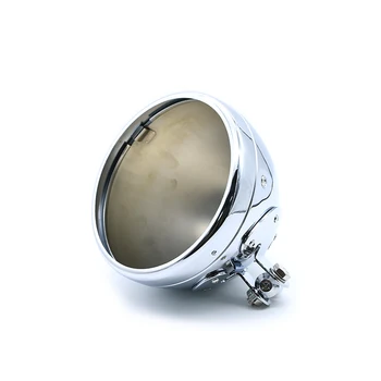 

JIUWAN Universal Motorcycle 7" Inch Headlight Housing Cover Chrome Metal Lighthouse Motorbike Refit Headlamp Cover