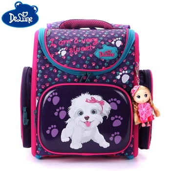 

Delune School Bags New 3D Flower Pattern Cartoon Backpack Children Orthopedic Backpacks Primary Mochila Infantil