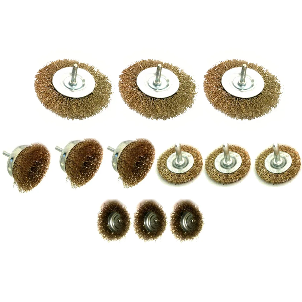 

12pcs/Set Assorted Rotary Tool Wire Brushes Wheel End Flat & Cup Brushes 4500 Rpm Assorted Rotary Tool
