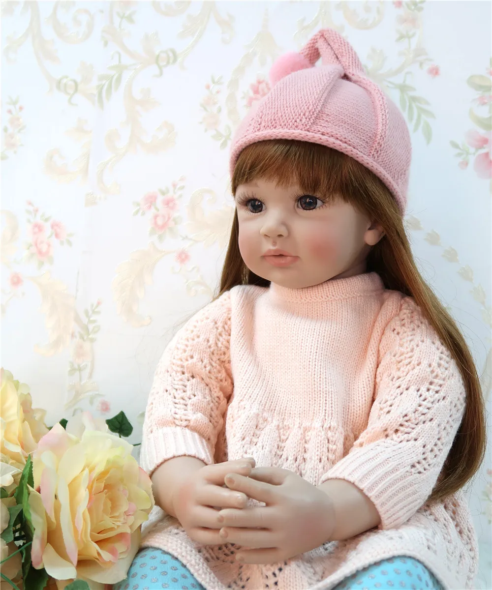60 см, силиконовые перерожденные куклы игрушки для детей bebe Reborn для маленьких девочек принцесса 24 дюймовая виниловая младенец получивший новую жизнь живая кукла на день рождения Prese