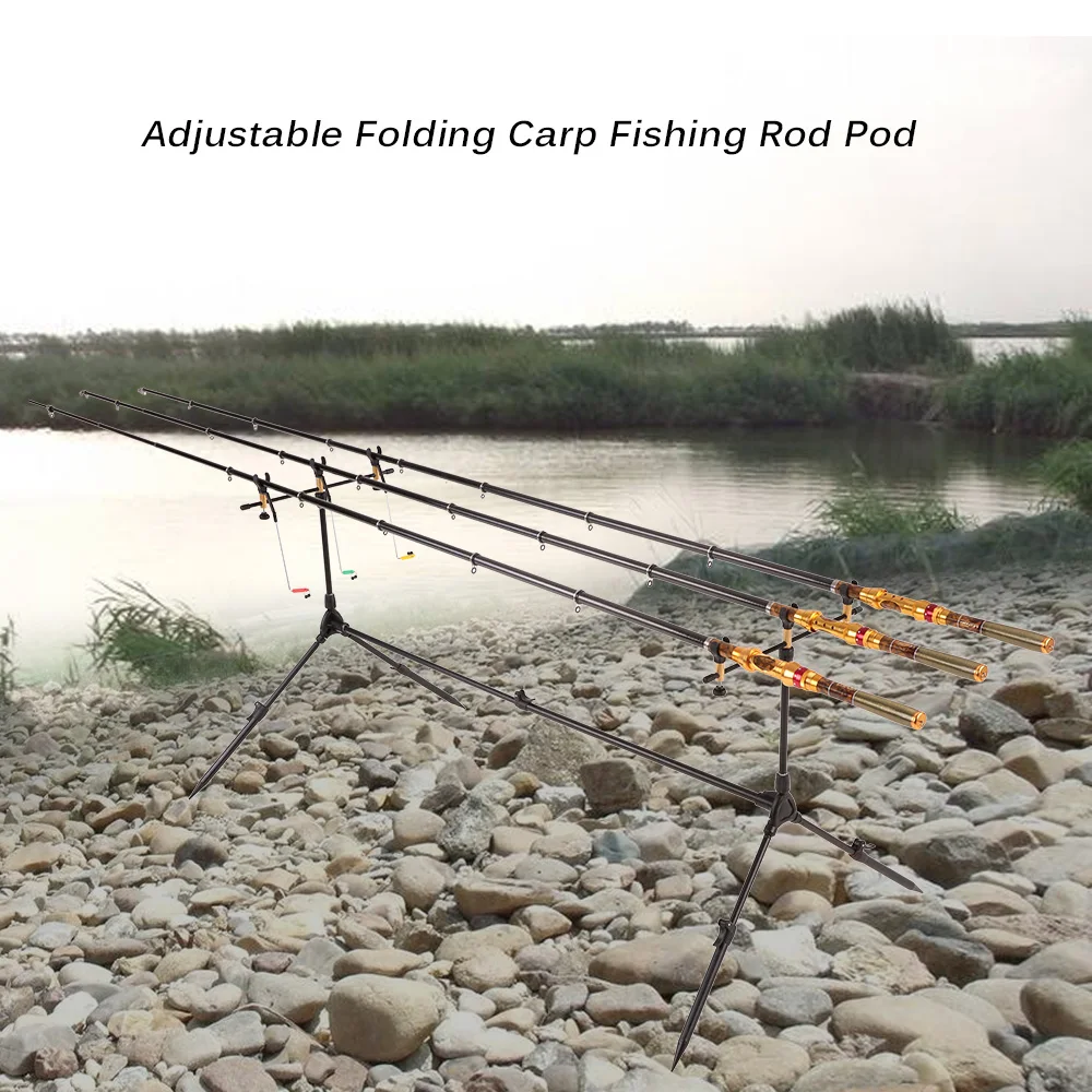 Lixada Adjustable Retractable Carp Fishing Rod Pod Stand Holder Fishing  Pole Pod Stand with Bite Alarms Swingers Indicators Kit