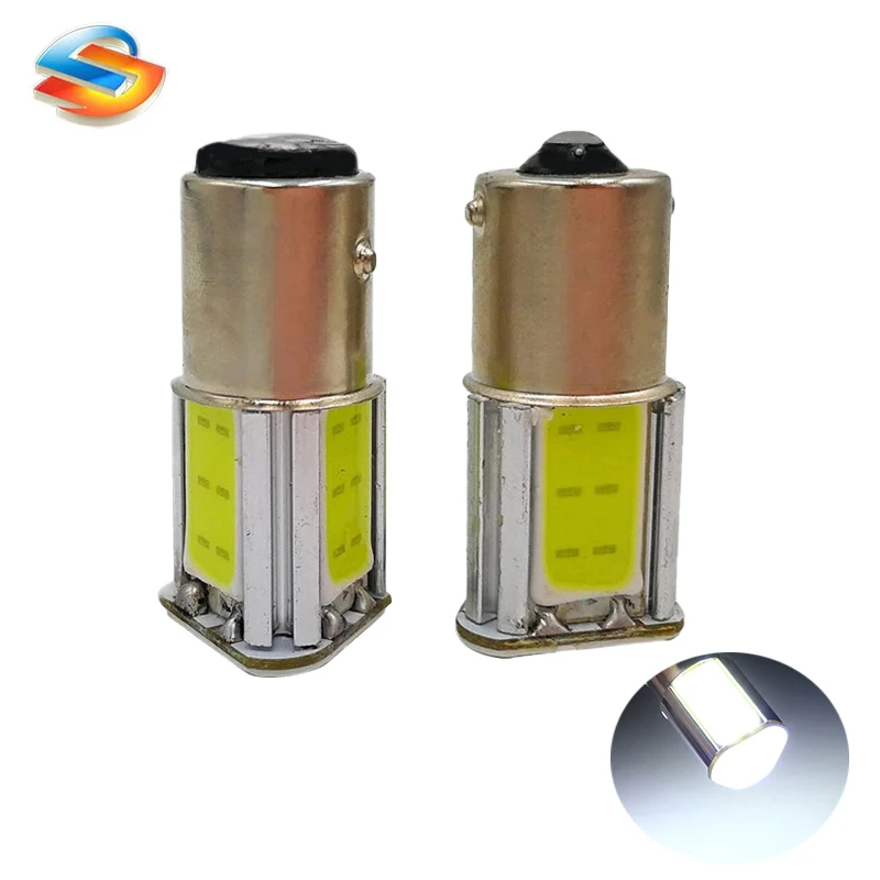 2х Белый 1156 Cob Led авто лампа G18 Ba15s 4COB LED Сигнал поворота Задняя автомобильная