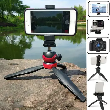 

Mini Desktop Smart Phone Stand Tabletop Tripod Mount For iPhone XR Monopod For Nikon DSLR Vlog Camera With Detachable Ball head