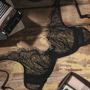 

Thin sexy bralette transparent lace bra black bras for women lenceria